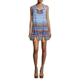 Hemant and Nandita layer mini dress with tassels